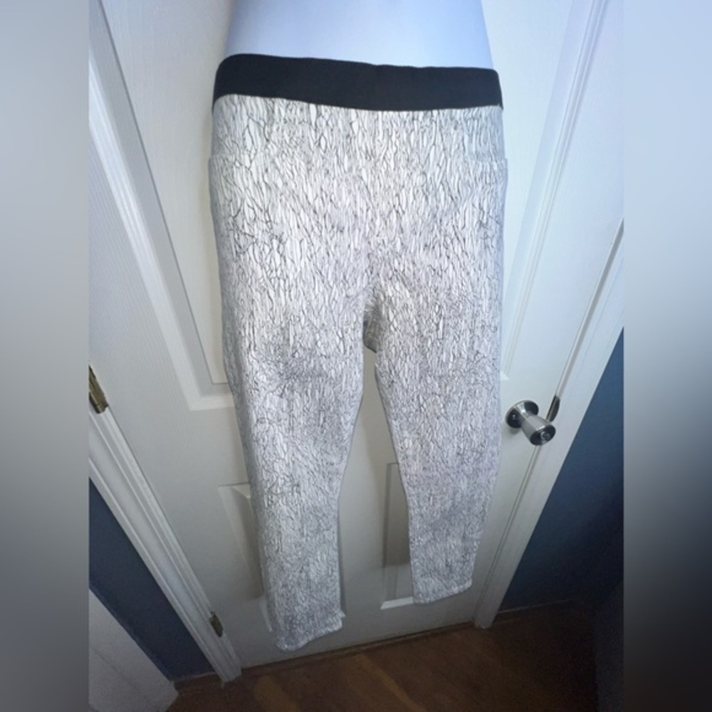 Helmut Lang # SW-0N0317 Womens 27 White Crackle Crop Legging Pant Skinny Leg 6